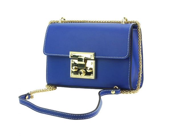 "Victoire" Italian leather shoulder Bag with adjustable chain strap - Luxury Italian Handbags and Accessories