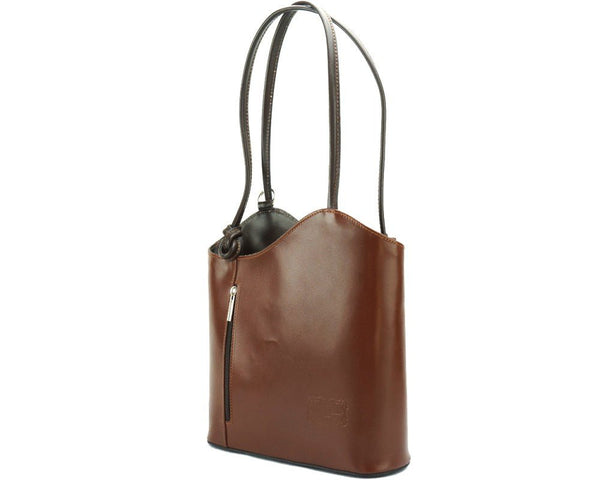 " Chloe" Convertible Italian leather backpack and shoulder bag - Luxury Italian Handbags and Accessories